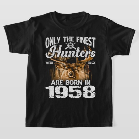 1958年の鹿素晴らしの狩りには生まれ、狩人しか出てこない Tシャツ (レイダウン)