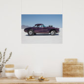 1958年コルベットのレース車の塩フラット ポスター (キッチン)