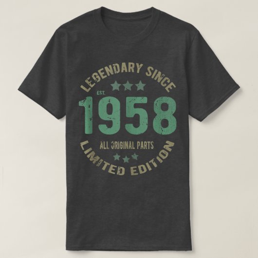 1958年以来64歳の昔の伝説ヴィンテージ64日 Tシャツ (デザイン正面)