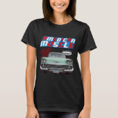 1958年型インパラ、ロカビリー、錆びた車、ディストressed、テールフィン tシャツ (正面)