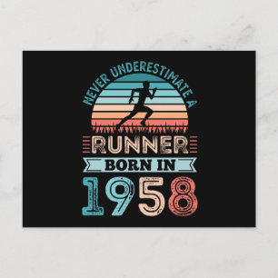 1958年生まれのランナー 70歳の誕生日プレゼント ランニングパパ ポストカード