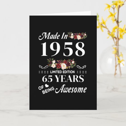 1958年限定版65年 カード (黄色い花)