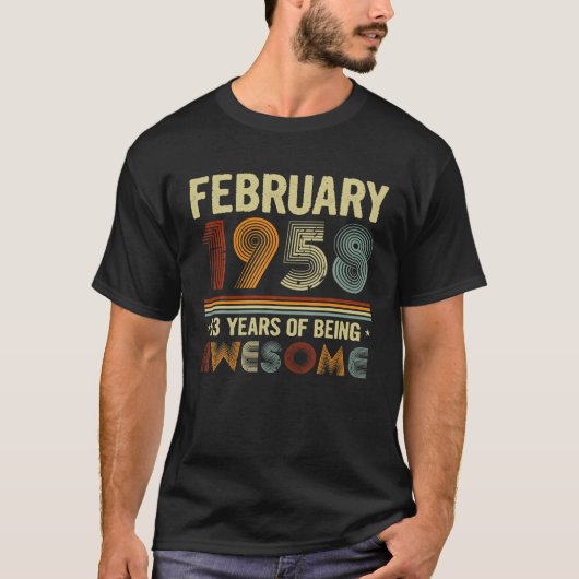 1958年2月63日素晴らしカッコいい63日 Tシャツ (正面)