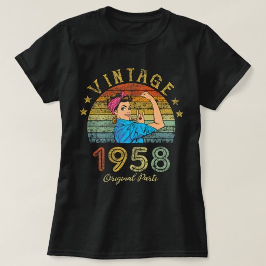 1958年65歳素晴らし誕生以来65歳の女性 Tシャツ (デザイン正面)