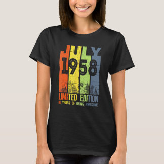1958年7素晴らし月65誕生日以来65歳 Tシャツ