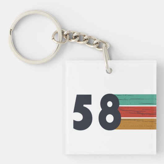1958生まれ年のヴィンテージ誕生日 キーホルダー (正面)