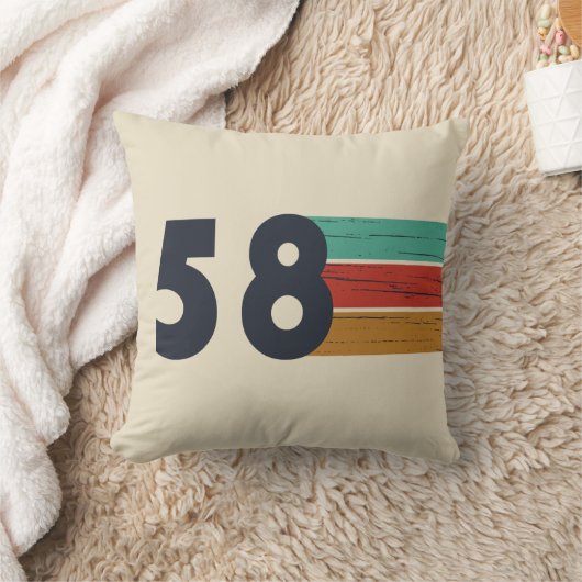 1958生まれ年のヴィンテージ誕生日 クッション (ブランケット)