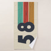 1958生まれ年のヴィンテージ誕生日 バスタオル (バスタオル)