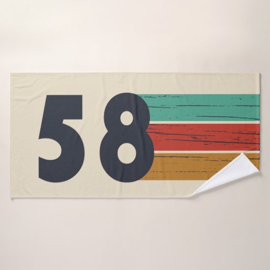 1958生まれ年のヴィンテージ誕生日 バスタオル (バスタオル)