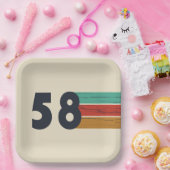 1958生まれ年のヴィンテージ誕生日 ペーパープレート (パーティー)
