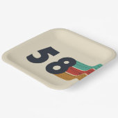 1958生まれ年のヴィンテージ誕生日 ペーパープレート (傾斜あり)