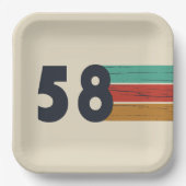 1958生まれ年のヴィンテージ誕生日 ペーパープレート (正面)