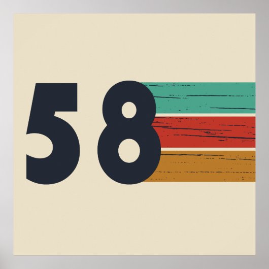 1958生まれ年のヴィンテージ誕生日 ポスター (正面)