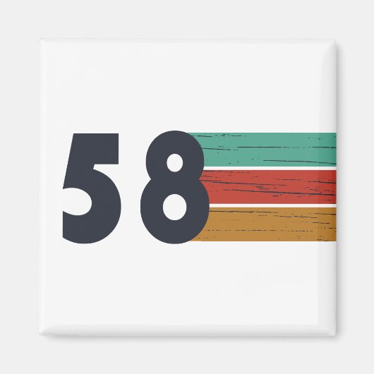 1958生まれ年のヴィンテージ誕生日 マグネット (正面)