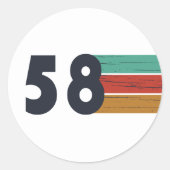 1958生まれ年のヴィンテージ誕生日 ラウンドシール (正面)