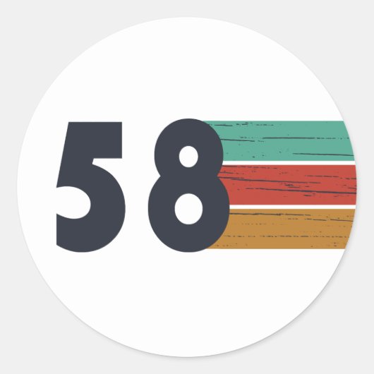 1958生まれ年のヴィンテージ誕生日 ラウンドシール (正面)