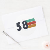 1958生まれ年のヴィンテージ誕生日 ラウンドシール (封筒)