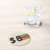 1958生まれ年のヴィンテージ誕生日 ラウンドペーパーコースター (インサイチュ)