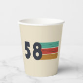 1958生まれ年のヴィンテージ誕生日 紙コップ (正面)