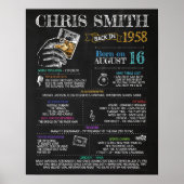 1958生まれ年62歳の誕生日パーティーに男性のサイン ポスター (正面)