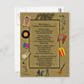 1958素晴らしイベント誕生日 ポストカード (正面/裏面)