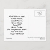 1958素晴らしイベント誕生日 ポストカード (裏面)