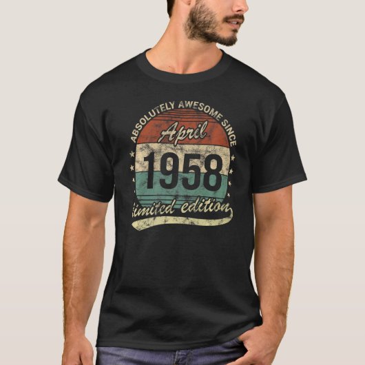 1958素晴らし年4月から絶対に男の女の出産 Tシャツ (正面)