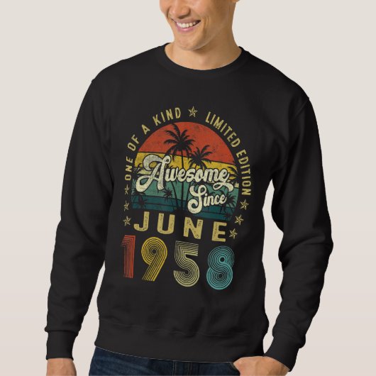 1958素晴らし年6月以来ヴィンテージ64誕生日 スウェットシャツ (正面)
