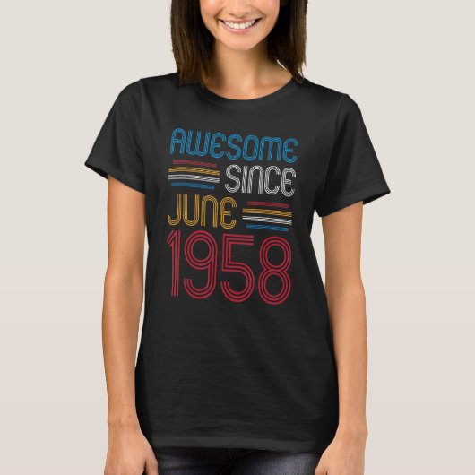 1958素晴らし年6月以来64歳誕生日 Tシャツ (正面)