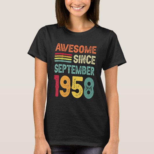1958素晴らし年9月64日誕生日64年 Tシャツ (正面)