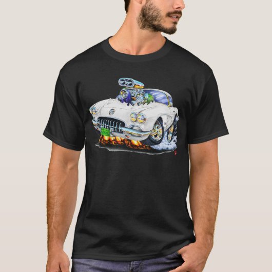 1958-60年のコルベットの白車 Tシャツ (正面)