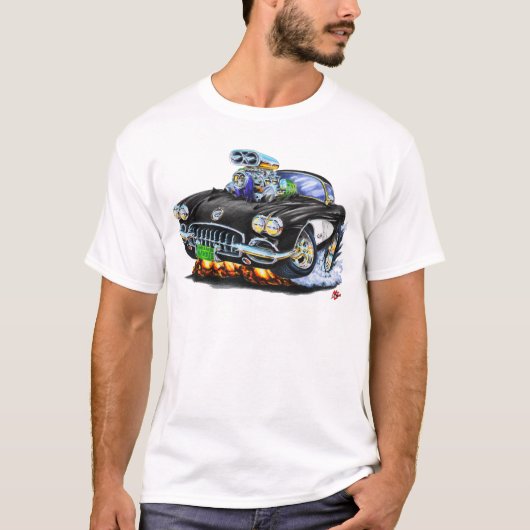 1958-60年のコルベットの黒い車 Tシャツ (正面)
