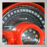 1958 Classic Sports Car Speedometer ポスター<br><div class="desc">This poster featuring speedometer from a very famous make & model sports car with those one of a kind odometer numerals is perfect for anyone who appreciates classic cars</div>