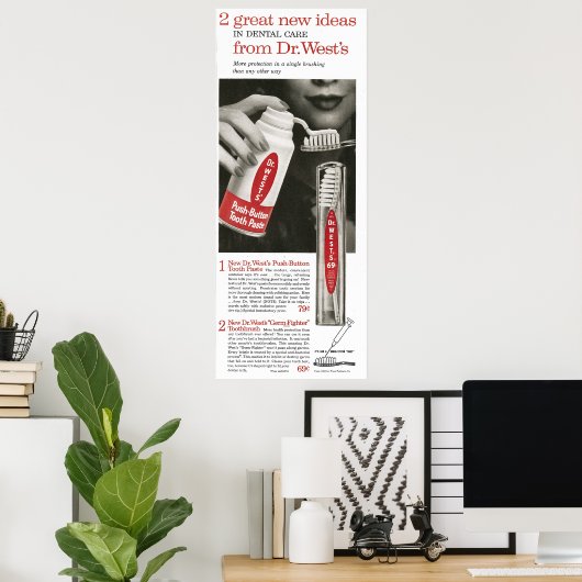1958 Dr. West toothpaste ポスター (ホームオフィス)