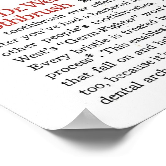 1958 Dr. West toothpaste ポスター (角)