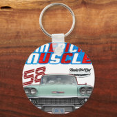 1958,Impala,Rockabilly,rusty car,distressed,Tailfi キーホルダー (正面)
