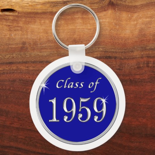 1959カスタマイズ可能キーチェーンの青と白のクラス キーホルダー (裏面)