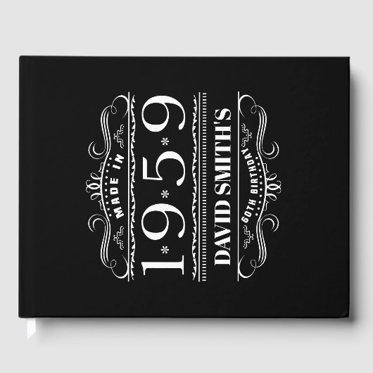 1959パーソナライズされた誕生日男性へ ゲストブック (正面)