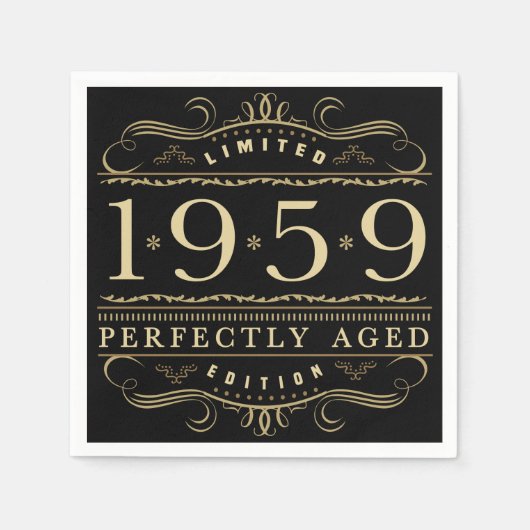 1959完全に60誕生日 スタンダードカクテルナプキン (正面)