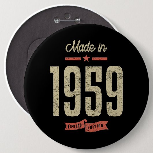 1959年に作られた誕生日 缶バッジ (正面&裏面)