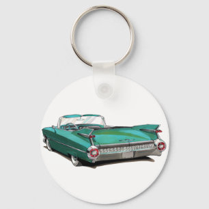 1959年のキャデラックのティール(緑がかった色)車 キーホルダー