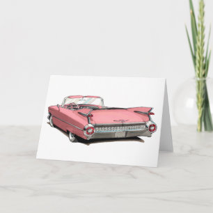 1959年のキャデラックのピンク車 カード