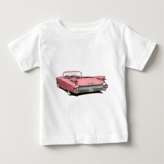 1959年のキャデラックのピンク車 ベビーTシャツ (正面)