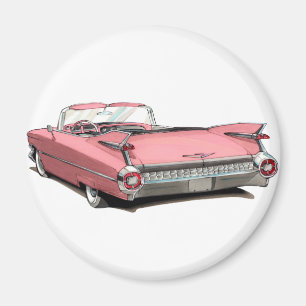 1959年のキャデラックのピンク車 マグネット