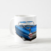1959年のキャデラックの青車 コーヒーマグカップ (正面左)