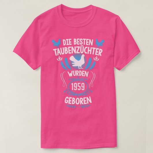 1959年のハト生まれン62歳の誕生日 Tシャツ (デザイン正面)