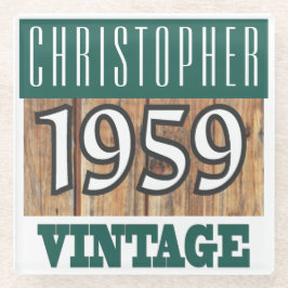 1959年の名前Glass Coasterヴィンテージ ガラスコースター