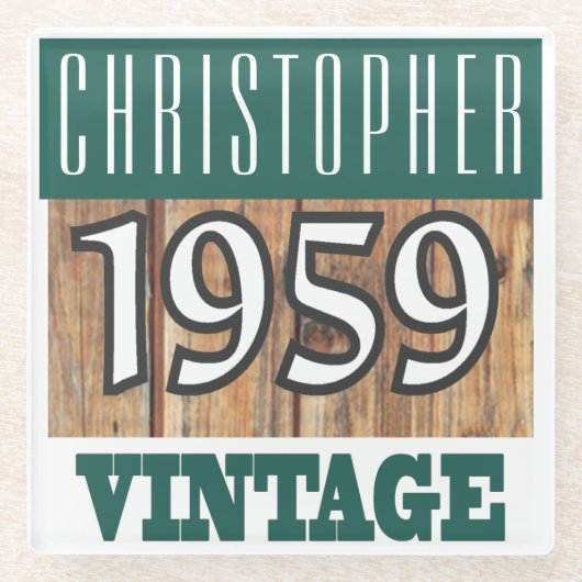 1959年の名前Glass Coasterヴィンテージ ガラスコースター (正面)