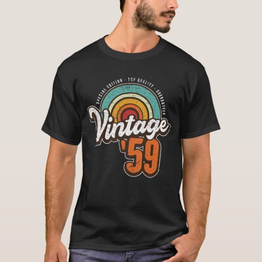 1959年の第60誕生日生まれギフトレトロヴィンテージ Tシャツ (正面)