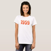 1959年生まれ誕生日パーティーハワイアンフローラTシャツ Tシャツ (正面フル)